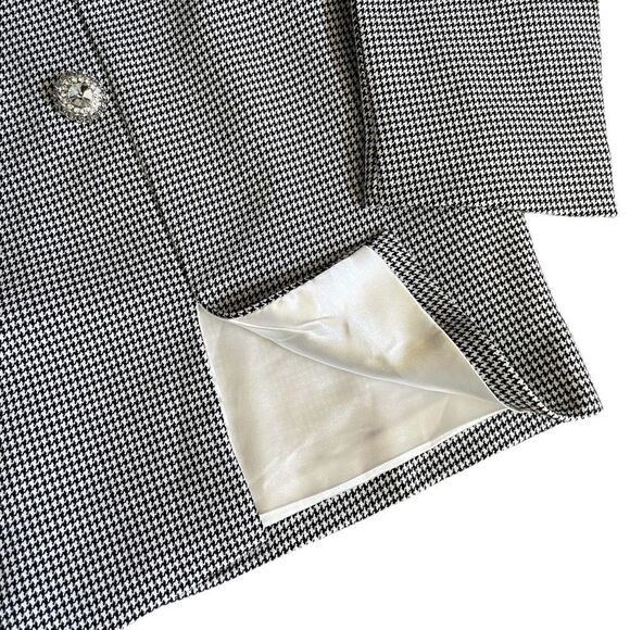 Quaint by Durlana Quantas Noemi Houndstooth Mesh Cutout Crystal Dress 38 NWT US6 - Picture 8 of 11